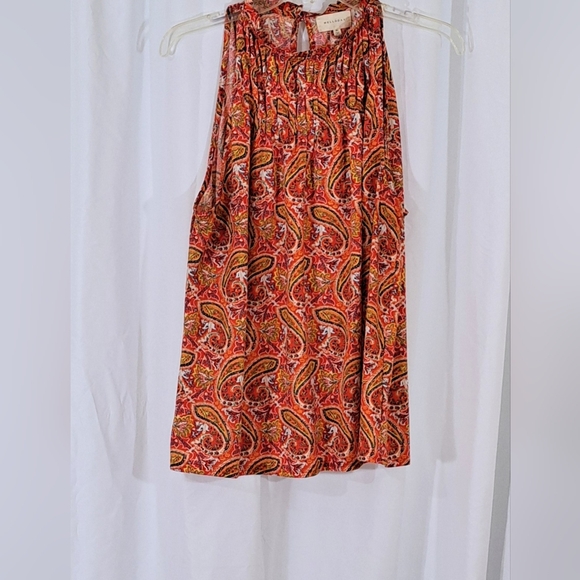 ♦️Sz XL Paisley Sleeveless Mock-Neck Top / Melloday - Picture 3 of 8